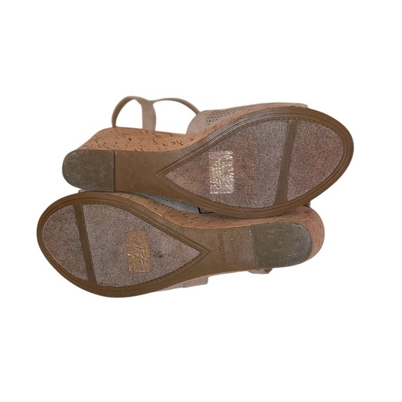 FRANCO SARTO Canyon Taupe Synthetic Wedge Cork Heel Size 11M - Picture 7 of 7